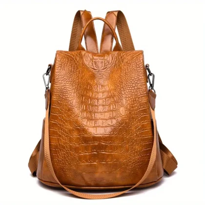 Light Brown Embossed Backpacks