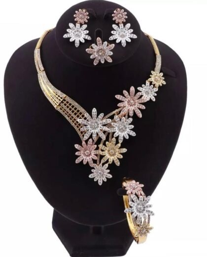 3 Tone Lily Jewelry Set