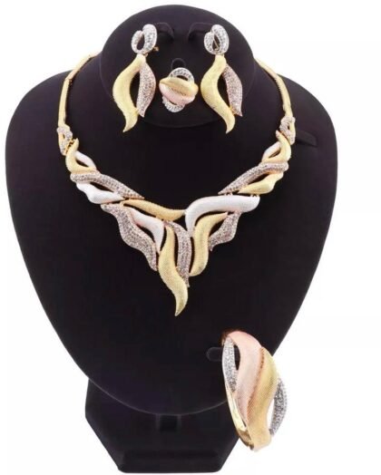 3 Tone Drop Earing Jewelry Set