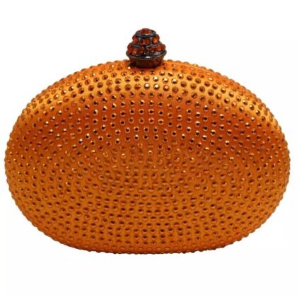 Orange Rhinestone Clutch
