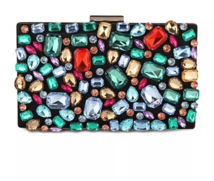 Multi-color Rhinestone Clutch