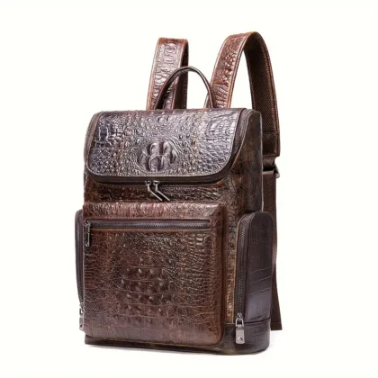 Embossed Leather Backpack