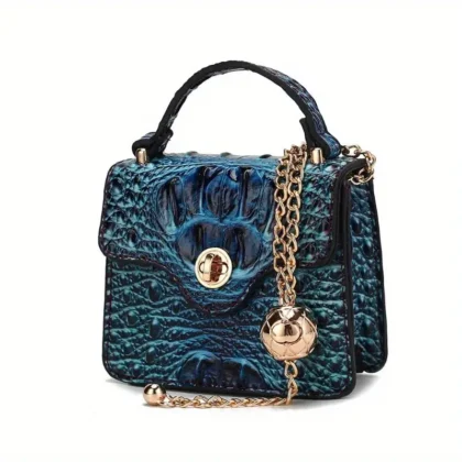 Elegant Embossed Blue Bag